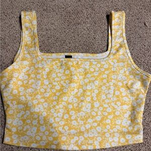 Floral Yellow Crop Top